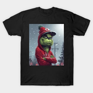 The Grinch Vs Cleveland Indians Logo: Iconic Encounter Begins T-Shirt